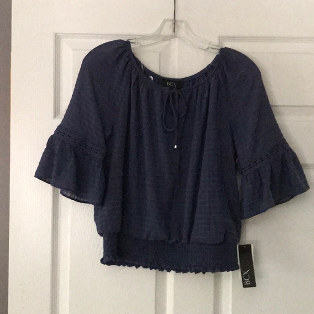 Smocked waist bell sleeve blouse.  New with tags.